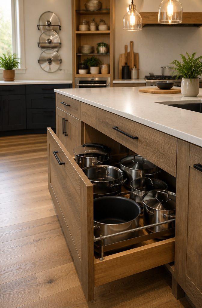 Kitchen Storage for Pots and Pans: 10 Organizers That Fit Real Cabinets 5 A well-organized kitchen cabinet with pots and pans neatly arranged.