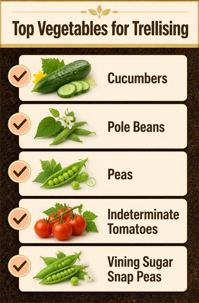 Raised Garden Bed Trellis: 6 Ways to Add Vertical Support 13 Top vegetables recommended for trellising in raised beds.