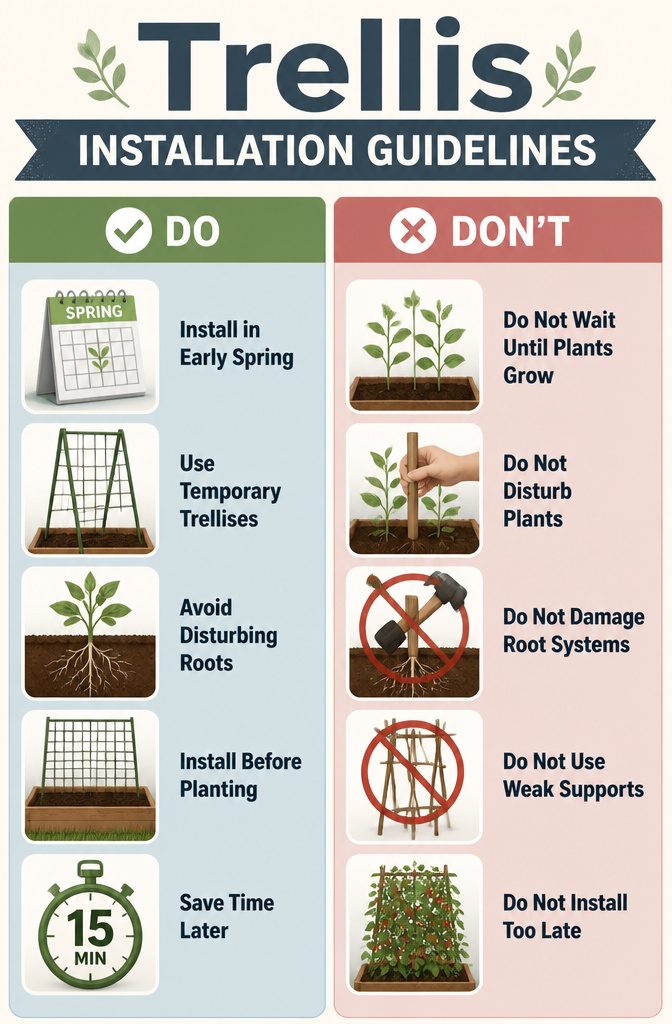 Raised Garden Bed Trellis: 6 Ways to Add Vertical Support 14 Guidelines for installing a trellis before planting.